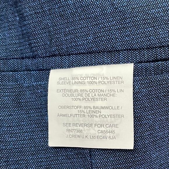 J Crew Men’s 44R Ludlow Slim Fit Unstructured Suit Jacket Cotton Linen Navy Blue - Picture 8 of 10